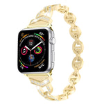 Cinturino da polso con cinturino da polso in acciaio inossidabile solido tempestato di diamanti VO a forma di 8 per Apple Watch Series 3 & 2 & 1 38mm