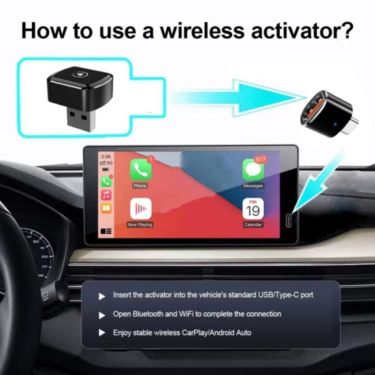 Adattatore USB Bluetooth WiFi Dual Band M26 5.8G / 2.4G 2 in 1 per CarPlay / Android Auto, M26
