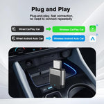 Adattatore per auto M29 Plug and Play Android Auto da cablato a wireless, box AI CarPlay wireless 2 in 1, M29