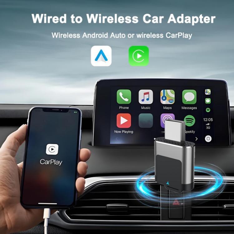 Adattatore per auto M29 Plug and Play Android Auto da cablato a wireless, box AI CarPlay wireless 2 in 1, M29