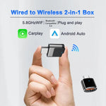 Adattatore per auto M29 Plug and Play Android Auto da cablato a wireless, box AI CarPlay wireless 2 in 1, M29