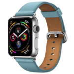 Cinturino in pelle con bottone per Apple Watch 38mm Series 3 2 1