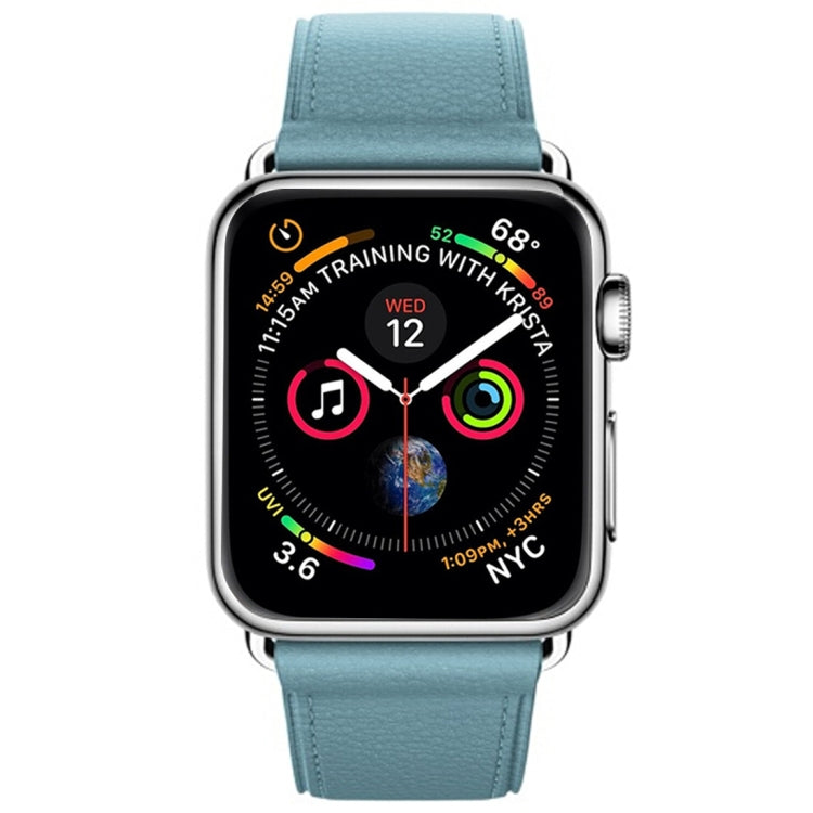 Cinturino in pelle con bottone per Apple Watch 38mm Series 3 2 1