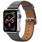 Cinturino in pelle con bottone per Apple Watch 38mm Series 3 2 1