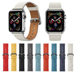 Cinturino in pelle con bottone per Apple Watch 38mm Series 3 2 1