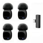 Microfono lavalier wireless 4 in 1 per smartphone e tablet