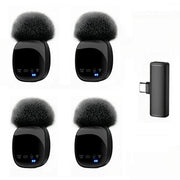 Microfono lavalier wireless 4 in 1 per smartphone e tablet
