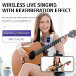 Microfono lavalier wireless 4 in 1 per smartphone e tablet
