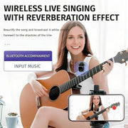 Microfono lavalier wireless 4 in 1 per smartphone e tablet