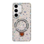 Custodia per telefono IMD a doppia faccia con supporto glitterato e strass, For Samsung Galaxy A35 5G, For Samsung Galaxy S24 Ultra 5G, For Samsung Galaxy S24+ 5G, For Samsung Galaxy S24 5G