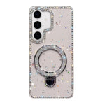 Custodia per telefono IMD a doppia faccia con supporto glitterato e strass, For Samsung Galaxy A16 5G, For Samsung Galaxy S24 FE 5G, For Samsung Galaxy A15 5G, For Samsung Galaxy A55 5G