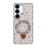 Custodia per telefono IMD a doppia faccia con supporto glitterato e strass, For Samsung Galaxy A36 5G, For Samsung Galaxy S25 5G, For Samsung Galaxy S25+ 5G, For Samsung Galaxy S25 Ultra 5G