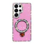Custodia per telefono IMD a doppia faccia con supporto glitterato e strass, For Samsung Galaxy A36 5G, For Samsung Galaxy S25 5G, For Samsung Galaxy S25+ 5G, For Samsung Galaxy S25 Ultra 5G