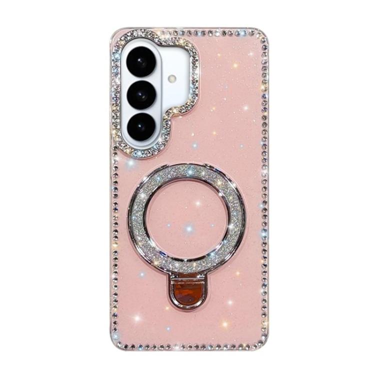 Custodia per telefono IMD a doppia faccia con supporto glitterato e strass, For Samsung Galaxy S26+ 5G, For Samsung Galaxy S26 Ultra 5G, For Samsung Galaxy S26 5G, For Samsung Galaxy S25 FE  5G