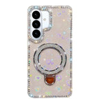 Custodia per telefono IMD a doppia faccia con supporto glitterato e strass, For Samsung Galaxy S26+ 5G, For Samsung Galaxy S26 Ultra 5G, For Samsung Galaxy S26 5G, For Samsung Galaxy S25 FE  5G