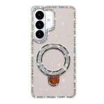 Custodia per telefono IMD a doppia faccia con supporto glitterato e strass, For Samsung Galaxy S26+ 5G, For Samsung Galaxy S26 Ultra 5G, For Samsung Galaxy S26 5G, For Samsung Galaxy S25 FE  5G