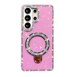 Custodia per telefono IMD a doppia faccia con supporto glitterato e strass, For Samsung Galaxy S26+ 5G, For Samsung Galaxy S26 Ultra 5G, For Samsung Galaxy S26 5G, For Samsung Galaxy S25 FE  5G