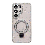 Custodia per telefono IMD a doppia faccia con supporto glitterato e strass, For Samsung Galaxy S26+ 5G, For Samsung Galaxy S26 Ultra 5G, For Samsung Galaxy S26 5G, For Samsung Galaxy S25 FE  5G
