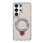 Custodia per telefono IMD a doppia faccia con supporto glitterato e strass, For Samsung Galaxy S26+ 5G, For Samsung Galaxy S26 Ultra 5G, For Samsung Galaxy S26 5G, For Samsung Galaxy S25 FE  5G