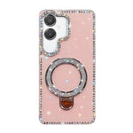 Custodia per telefono IMD a doppia faccia con supporto glitterato e strass, For Samsung Galaxy A07, For Samsung Galaxy A17 5G, For Samsung Galaxy A56 5G, For Samsung Galaxy A26 5G