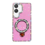 Custodia per telefono IMD a doppia faccia con supporto glitterato e strass, For Samsung Galaxy A07, For Samsung Galaxy A17 5G, For Samsung Galaxy A56 5G, For Samsung Galaxy A26 5G