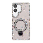 Custodia per telefono IMD a doppia faccia con supporto glitterato e strass, For Samsung Galaxy A07, For Samsung Galaxy A17 5G, For Samsung Galaxy A56 5G, For Samsung Galaxy A26 5G