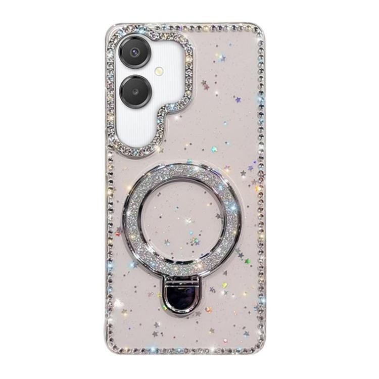 Custodia per telefono IMD a doppia faccia con supporto glitterato e strass, For Samsung Galaxy A07, For Samsung Galaxy A17 5G, For Samsung Galaxy A56 5G, For Samsung Galaxy A26 5G