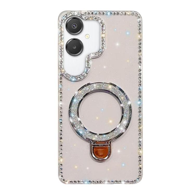 Custodia per telefono IMD a doppia faccia con supporto glitterato e strass, For Samsung Galaxy A07, For Samsung Galaxy A17 5G, For Samsung Galaxy A56 5G, For Samsung Galaxy A26 5G