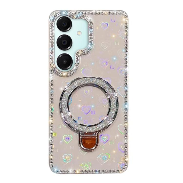 Custodia per telefono IMD a doppia faccia con supporto glitterato e strass, For Samsung Galaxy A07, For Samsung Galaxy A17 5G, For Samsung Galaxy A56 5G, For Samsung Galaxy A26 5G