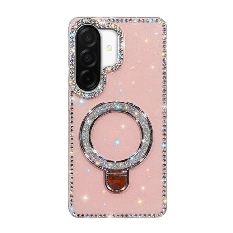 Custodia per telefono IMD a doppia faccia con supporto glitterato e strass, For Samsung Galaxy A07, For Samsung Galaxy A17 5G, For Samsung Galaxy A56 5G, For Samsung Galaxy A26 5G
