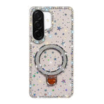 Custodia per telefono IMD a doppia faccia con supporto glitterato e strass, For Samsung Galaxy A07, For Samsung Galaxy A17 5G, For Samsung Galaxy A56 5G, For Samsung Galaxy A26 5G
