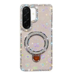 Custodia per telefono IMD a doppia faccia con supporto glitterato e strass, For Samsung Galaxy A07, For Samsung Galaxy A17 5G, For Samsung Galaxy A56 5G, For Samsung Galaxy A26 5G