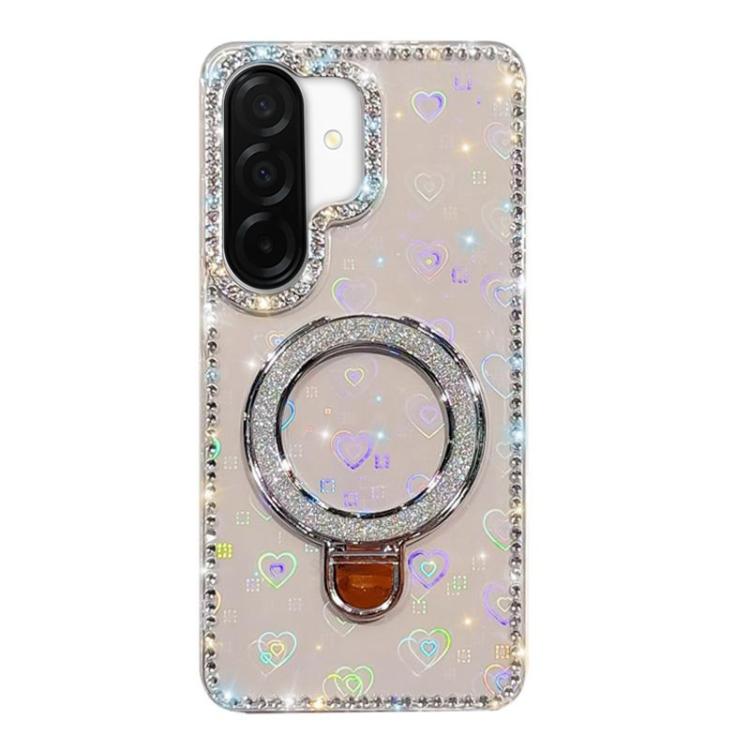 Custodia per telefono IMD a doppia faccia con supporto glitterato e strass, For Samsung Galaxy A07, For Samsung Galaxy A17 5G, For Samsung Galaxy A56 5G, For Samsung Galaxy A26 5G