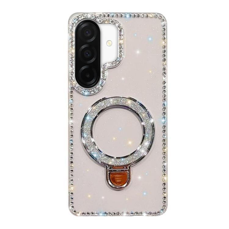 Custodia per telefono IMD a doppia faccia con supporto glitterato e strass, For Samsung Galaxy A07, For Samsung Galaxy A17 5G, For Samsung Galaxy A56 5G, For Samsung Galaxy A26 5G