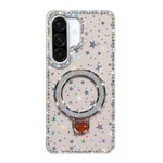 Custodia per telefono IMD a doppia faccia con supporto glitterato e strass, For Samsung Galaxy A36 5G, For Samsung Galaxy S25 5G, For Samsung Galaxy S25+ 5G, For Samsung Galaxy S25 Ultra 5G