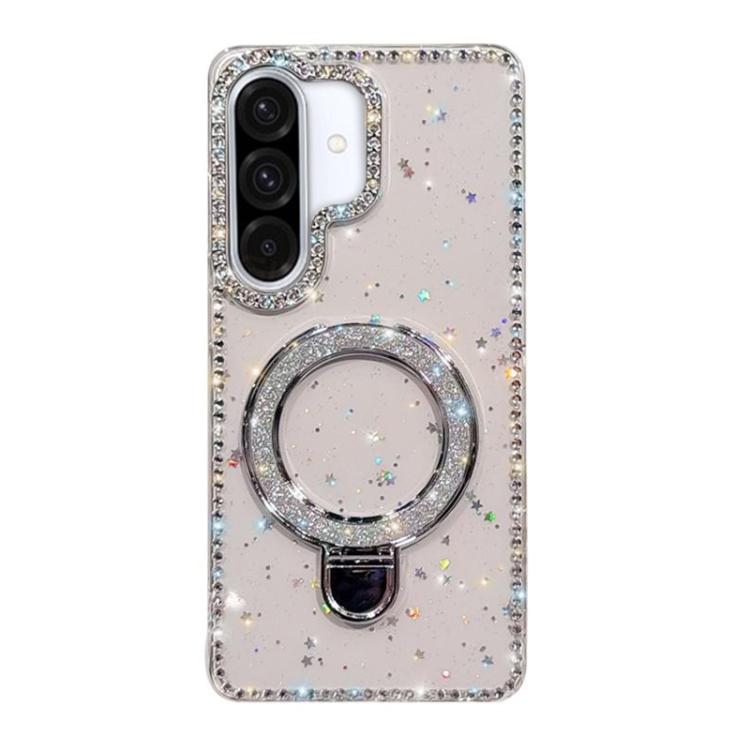 Custodia per telefono IMD a doppia faccia con supporto glitterato e strass, For Samsung Galaxy A36 5G, For Samsung Galaxy S25 5G, For Samsung Galaxy S25+ 5G, For Samsung Galaxy S25 Ultra 5G