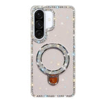 Custodia per telefono IMD a doppia faccia con supporto glitterato e strass, For Samsung Galaxy A36 5G, For Samsung Galaxy S25 5G, For Samsung Galaxy S25+ 5G, For Samsung Galaxy S25 Ultra 5G