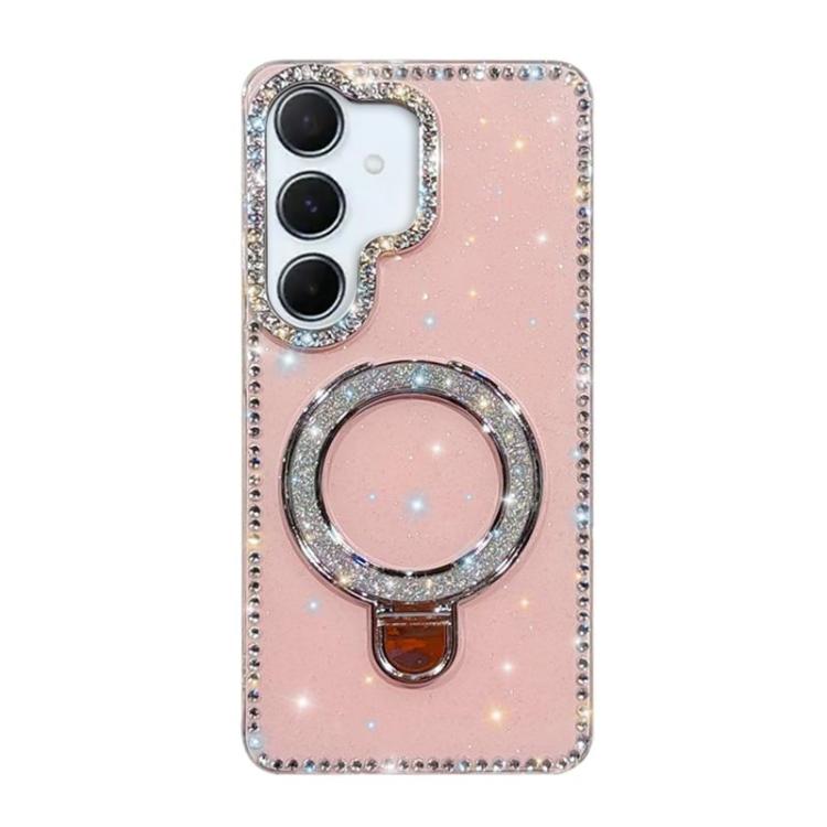 Custodia per telefono IMD a doppia faccia con supporto glitterato e strass, For Samsung Galaxy A07, For Samsung Galaxy A17 5G, For Samsung Galaxy A56 5G, For Samsung Galaxy A26 5G