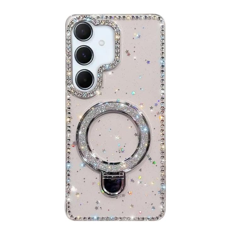 Custodia per telefono IMD a doppia faccia con supporto glitterato e strass, For Samsung Galaxy A07, For Samsung Galaxy A17 5G, For Samsung Galaxy A56 5G, For Samsung Galaxy A26 5G