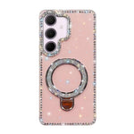 Custodia per telefono IMD a doppia faccia con supporto glitterato e strass, For Samsung Galaxy A35 5G, For Samsung Galaxy S24 Ultra 5G, For Samsung Galaxy S24+ 5G, For Samsung Galaxy S24 5G