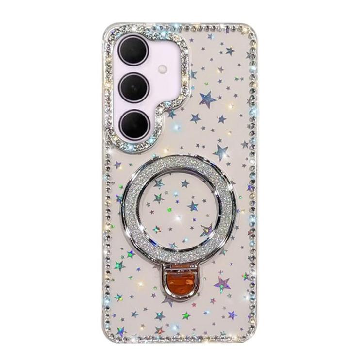 Custodia per telefono IMD a doppia faccia con supporto glitterato e strass, For Samsung Galaxy A35 5G, For Samsung Galaxy S24 Ultra 5G, For Samsung Galaxy S24+ 5G, For Samsung Galaxy S24 5G