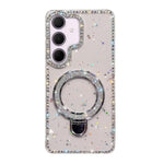 Custodia per telefono IMD a doppia faccia con supporto glitterato e strass, For Samsung Galaxy A35 5G, For Samsung Galaxy S24 Ultra 5G, For Samsung Galaxy S24+ 5G, For Samsung Galaxy S24 5G