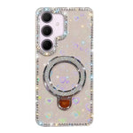 Custodia per telefono IMD a doppia faccia con supporto glitterato e strass, For Samsung Galaxy A35 5G, For Samsung Galaxy S24 Ultra 5G, For Samsung Galaxy S24+ 5G, For Samsung Galaxy S24 5G