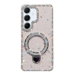 Custodia per telefono IMD a doppia faccia con supporto glitterato e strass, For Samsung Galaxy A16 5G, For Samsung Galaxy S24 FE 5G, For Samsung Galaxy A15 5G, For Samsung Galaxy A55 5G