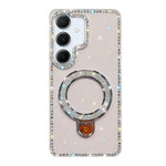 Custodia per telefono IMD a doppia faccia con supporto glitterato e strass, For Samsung Galaxy A16 5G, For Samsung Galaxy S24 FE 5G, For Samsung Galaxy A15 5G, For Samsung Galaxy A55 5G