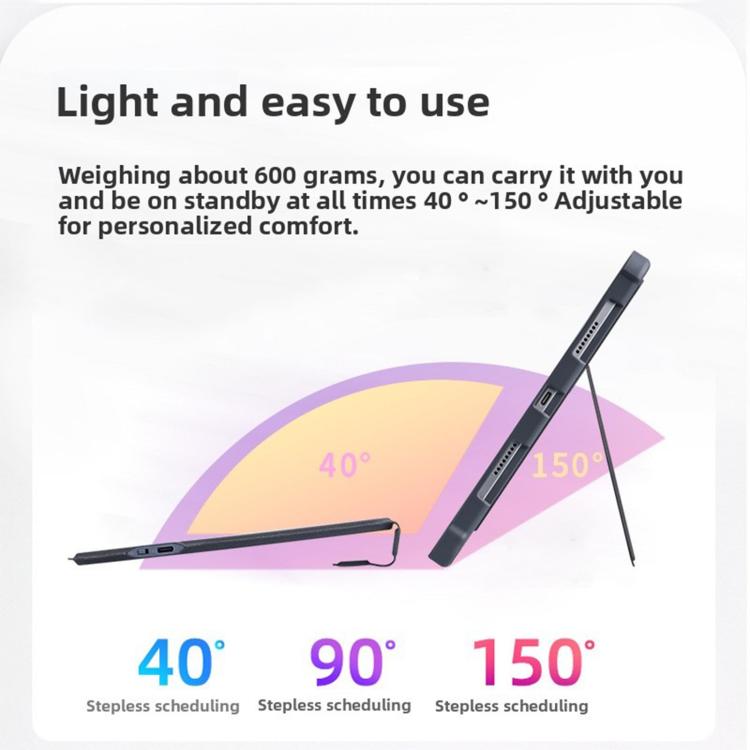Tastiera Bluetooth divisa con retroilluminazione, custodia protettiva magnetica con airbag ai quattro angoli., For iPad Air 13 2025 / 2024 / Pro 12.9