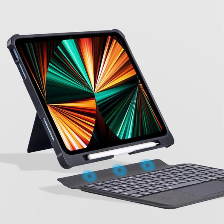 Tastiera Bluetooth divisa con retroilluminazione, custodia protettiva magnetica con airbag ai quattro angoli., For iPad Air 13 2025 / 2024 / Pro 12.9
