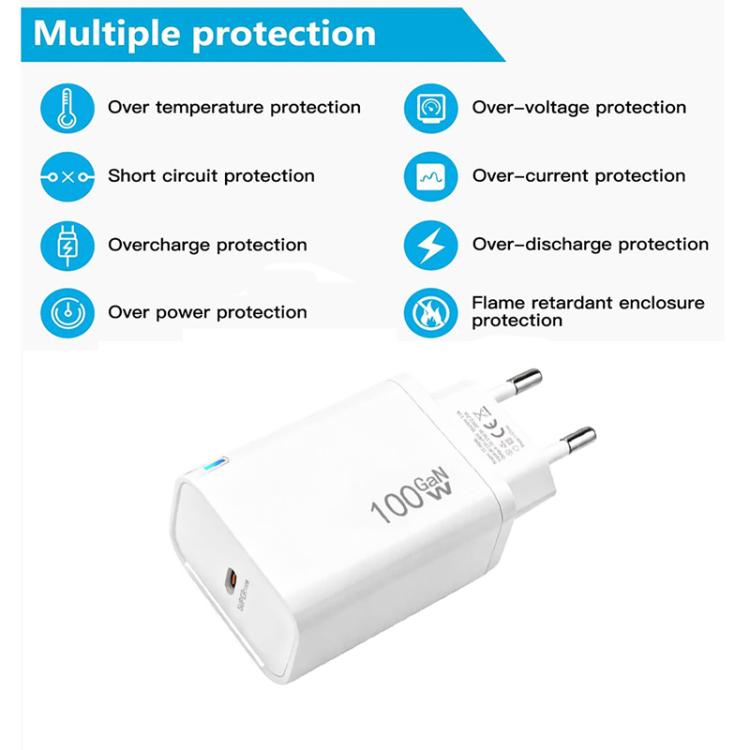 Caricabatterie TE-PD46 GaN 100W PD 45W con protocollo completamente compatibile, spina UE