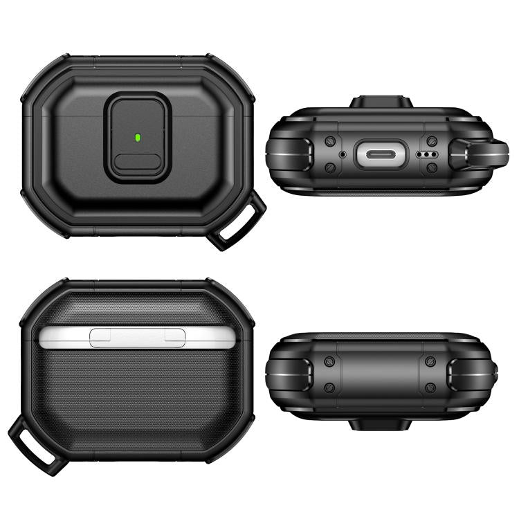 Custodia per cuffie in PC antiurto con chiusura a scatto e moschettone., For AirPods Pro 3, For AirPods Pro 2