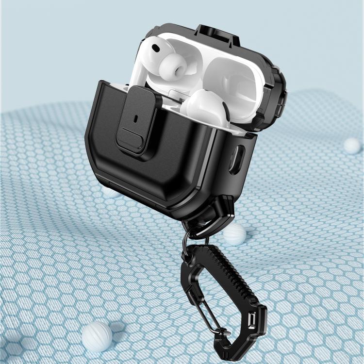 Custodia per cuffie in PC antiurto con chiusura a scatto e moschettone., For AirPods Pro 3, For AirPods Pro 2
